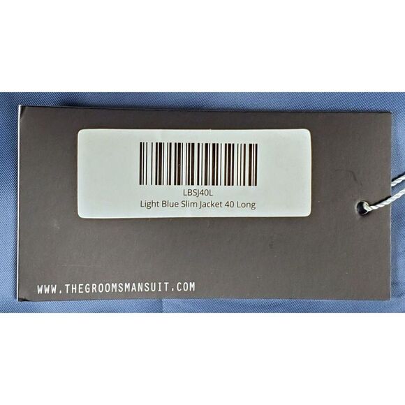 New The Groomsman Suit Modern Fit 42 Regular Light Blue Blazer Suit Jacket - Picture 8 of 9